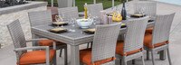 Cannes™ 9 Piece Sunbrella® Outdoor Dining Set - Tikka Orange