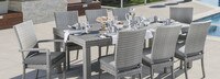 Cannes™ 9 Piece Sunbrella® Outdoor Dining Set - Tikka Orange