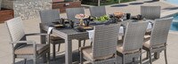 Cannes™ 9 Piece Sunbrella® Outdoor Dining Set - Tikka Orange
