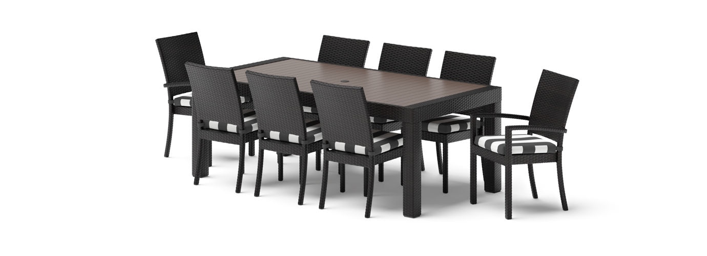 Deco™ 9 Piece Sunbrella® Outdoor Dining Set - Canvas Cabana