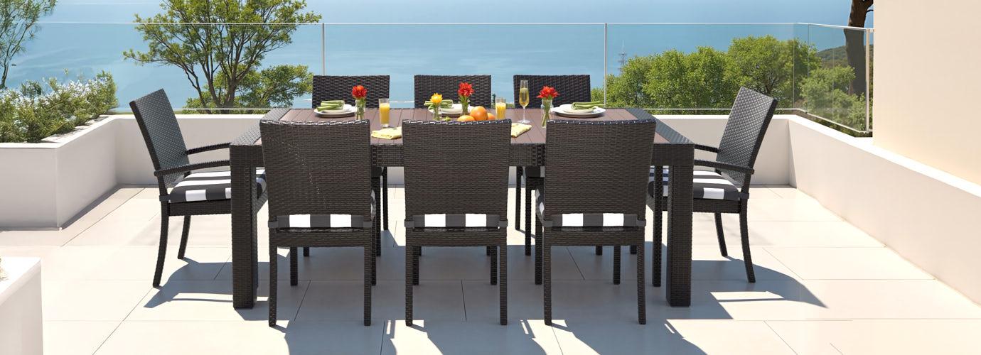Deco™ 9 Piece Sunbrella® Outdoor Dining Set - Canvas Cabana