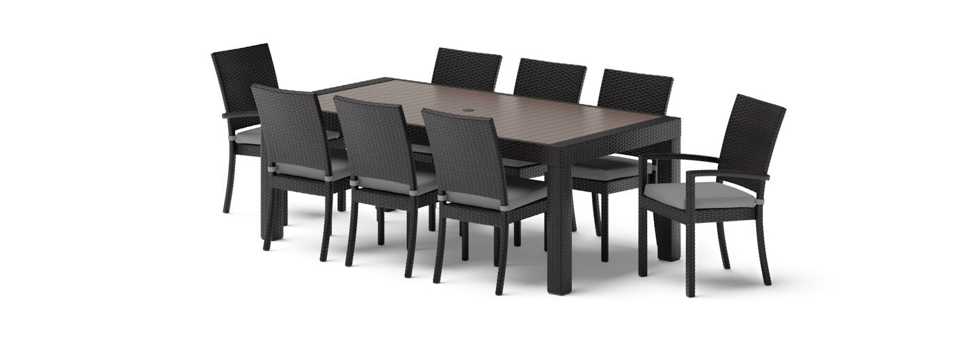 Deco™ 9 Piece Sunbrella® Outdoor Dining Set - Charcoal Gray