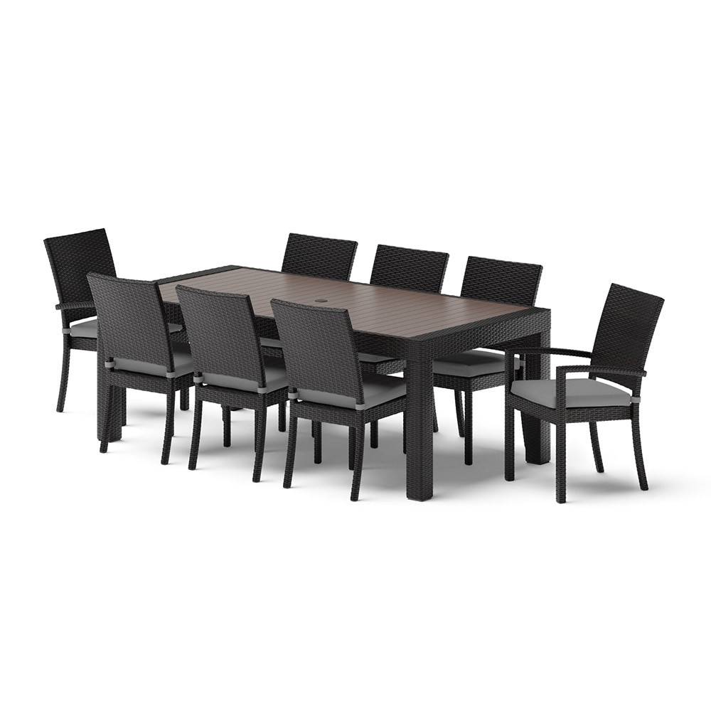 Deco™ 9 Piece Sunbrella® Outdoor Dining Set - Charcoal Gray