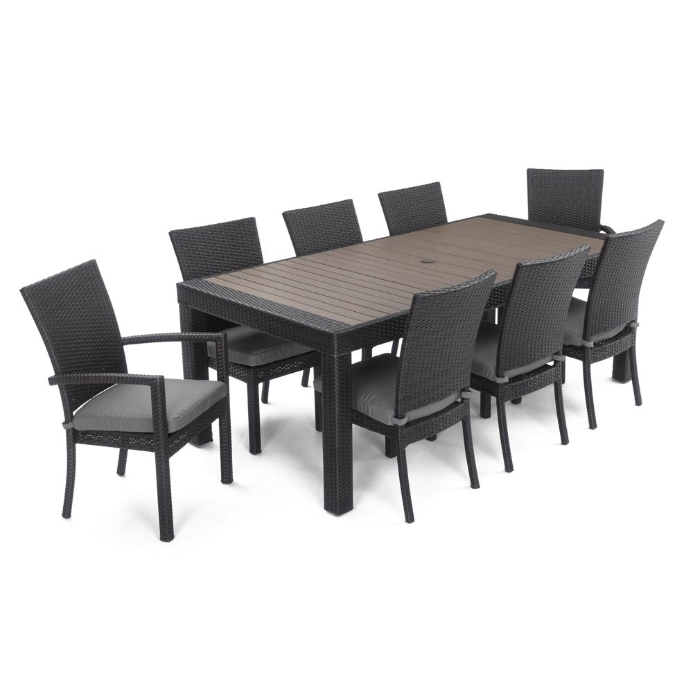 Deco™ 9 Piece Sunbrella® Outdoor Dining Set - Charcoal Gray