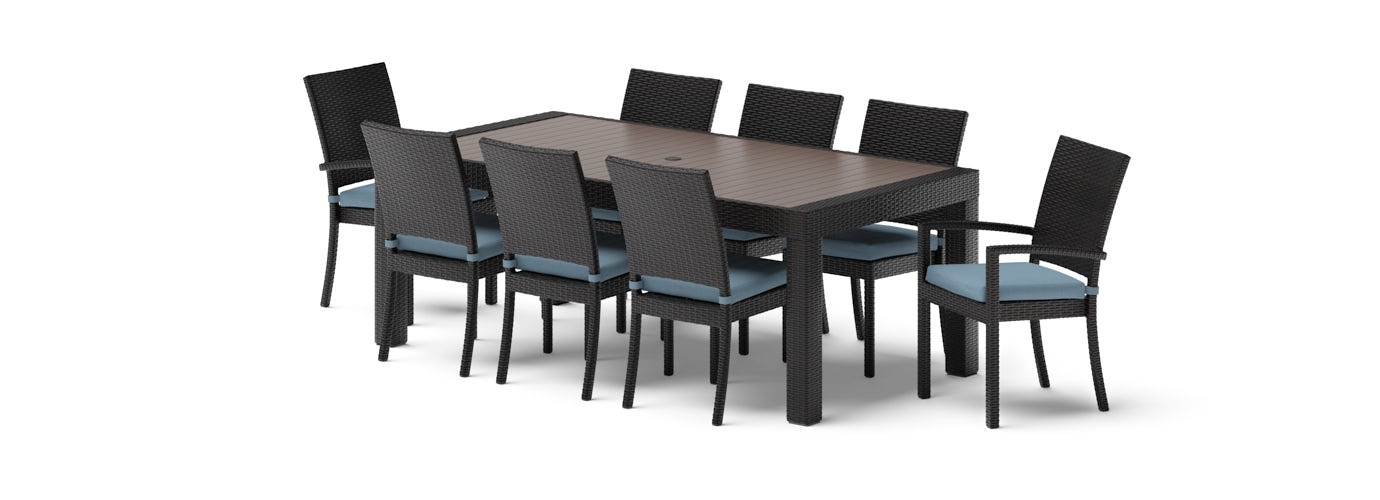 Deco™ 9 Piece Sunbrella® Outdoor Dining Set - Canvas Denim