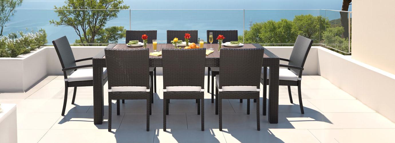 Deco™ 9 Piece Sunbrella® Outdoor Dining Set - Bliss Linen