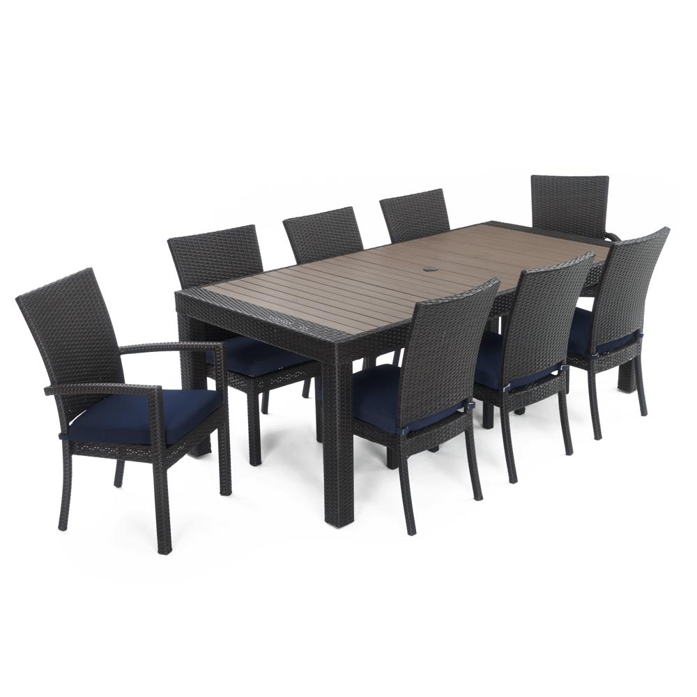 Deco™ 9 Piece Sunbrella® Outdoor Dining Set - Navy Blue