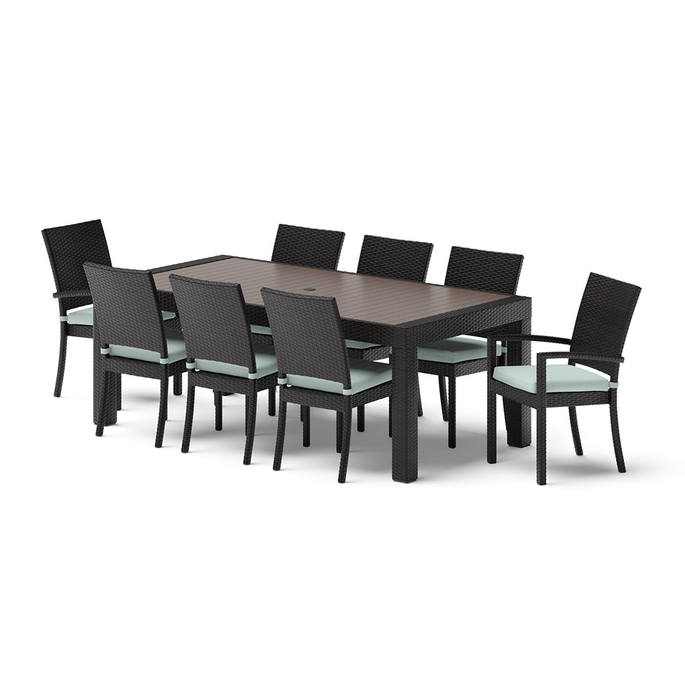 Deco™ 9 Piece Sunbrella® Outdoor Dining Set - Spa Blue