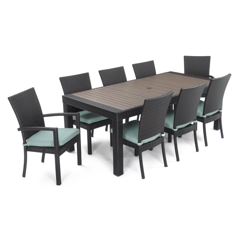 Deco™ 9 Piece Sunbrella® Outdoor Dining Set - Spa Blue