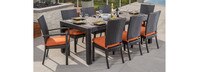 Deco™ 9 Piece Sunbrella® Outdoor Dining Set - Tikka Orange