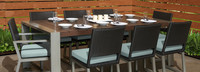 Milo™ Espresso 9 Piece Sunbrella® Outdoor Dining Set - Charcoal Gray
