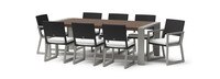 Milo™ Espresso 9 Piece Sunbrella® Outdoor Dining Set - Bliss Linen