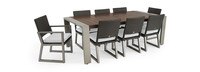 Milo™ Espresso 9 Piece Sunbrella® Outdoor Dining Set - Moroccan Cream