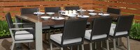Milo™ Espresso 9 Piece Sunbrella® Outdoor Dining Set - Moroccan Cream