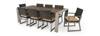 Milo™ Espresso 9 Piece Sunbrella® Outdoor Dining Set - Maxim Beige