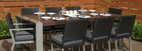 Milo™ Espresso 9 Piece Sunbrella® Outdoor Dining Set - Maxim Beige