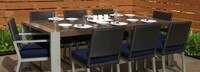 Milo™ Espresso 9 Piece Sunbrella® Outdoor Dining Set - Sunset Red