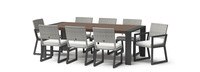 Milo™ Gray 9 Piece Sunbrella® Outdoor Dining Set - Bliss Linen