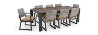 Milo™ Gray 9 Piece Sunbrella® Outdoor Dining Set - Maxim Beige