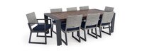 Milo™ Gray 9 Piece Sunbrella® Outdoor Dining Set - Navy Blue