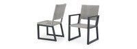 Milo™ Gray 9 Piece Sunbrella® Outdoor Dining Set - Sunset Red