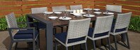 Milo™ Gray 9 Piece Sunbrella® Outdoor Dining Set - Sunset Red