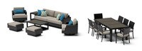 Portofino® Comfort 17 Piece Sunbrella® Outdoor Motion Wood Estate Set - Dove