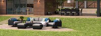 Portofino® Comfort 17 Piece Sunbrella® Outdoor Motion Wood Estate Set - Dove