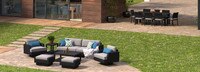 Portofino® Comfort 17 Piece Sunbrella® Outdoor Motion Wood Estate Set - Dove