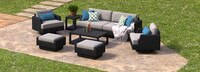 Portofino® Comfort 17 Piece Sunbrella® Outdoor Motion Wood Estate Set - Dove