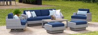 Portofino® Comfort 17 Piece Sunbrella® Outdoor Motion Wood Estate Set - Laguna Blue