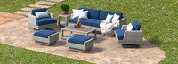 Portofino® Comfort 17 Piece Sunbrella® Outdoor Motion Wood Estate Set - Laguna Blue