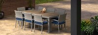 Portofino® Comfort 17 Piece Sunbrella® Outdoor Motion Wood Estate Set - Laguna Blue