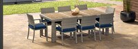 Portofino® Comfort 17 Piece Sunbrella® Outdoor Motion Wood Estate Set - Laguna Blue