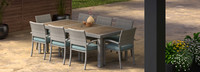 Portofino® Comfort 17 Piece Sunbrella® Outdoor Motion Wood Estate Set - Spa Blue