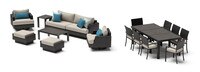 Portofino® Repose 17 Piece Sunbrella® Outdoor Motion Wood Estate Set - Dove Gray