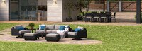 Portofino® Repose 17 Piece Sunbrella® Outdoor Motion Wood Estate Set - Dove Gray