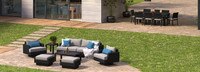 Portofino® Repose 17 Piece Sunbrella® Outdoor Motion Wood Estate Set - Dove Gray