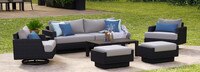 Portofino® Repose 17 Piece Sunbrella® Outdoor Motion Wood Estate Set - Dove Gray