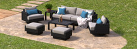 Portofino® Repose 17 Piece Sunbrella® Outdoor Motion Wood Estate Set - Dove Gray