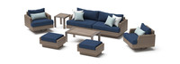 Portofino® Repose 17 Piece Sunbrella® Outdoor Motion Wood Estate Set - Laguna Blue