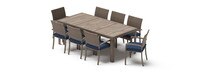 Portofino® Repose 17 Piece Sunbrella® Outdoor Motion Wood Estate Set - Laguna Blue