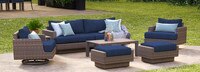 Portofino® Repose 17 Piece Sunbrella® Outdoor Motion Wood Estate Set - Laguna Blue
