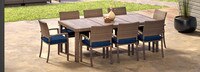 Portofino® Repose 17 Piece Sunbrella® Outdoor Motion Wood Estate Set - Laguna Blue