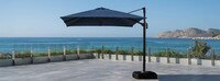Portofino® Repose 17 Piece Sunbrella® Wood Sectional Estate Set & Umbrella - Laguna Blue