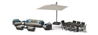 Portofino® Comfort 18 Piece Sunbrella® Outdoor Motion Wood Estate Set - Dove Gray