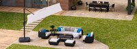 Portofino® Comfort 18 Piece Sunbrella® Outdoor Motion Wood Estate Set - Dove Gray