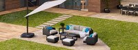 Portofino® Comfort 18 Piece Sunbrella® Outdoor Motion Wood Estate Set - Dove Gray