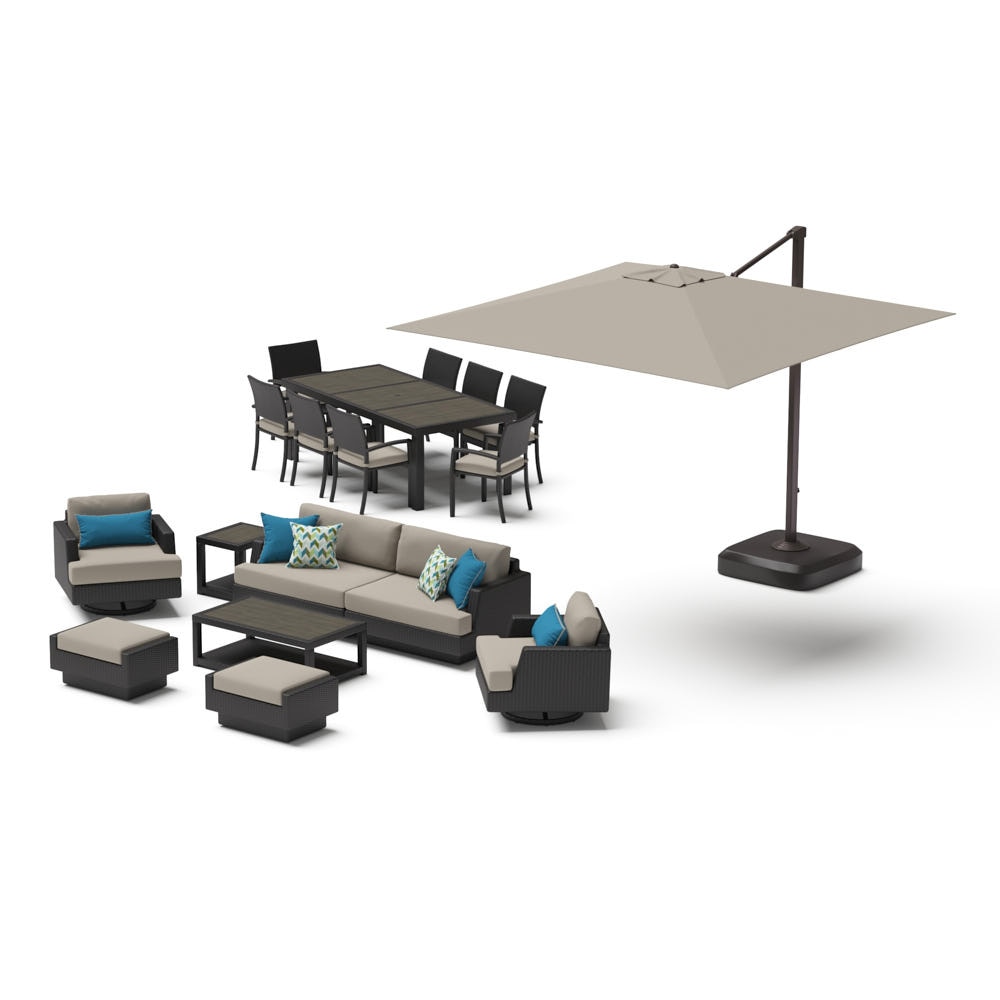 Portofino® Comfort 18 Piece Sunbrella® Outdoor Motion Wood Estate Set - Dove
