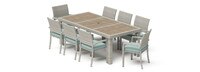 Portofino® Comfort 18 Piece Sunbrella® Outdoor Motion Wood Estate Set - Spa Blue